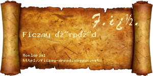 Ficzay Árpád névjegykártya